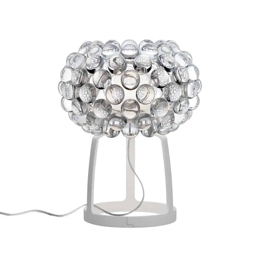 Table Lamp with Beaded Shade - Grey, Glass