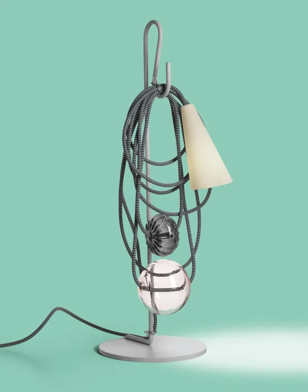 Table Lamp with Cable Design - Green, Mixed