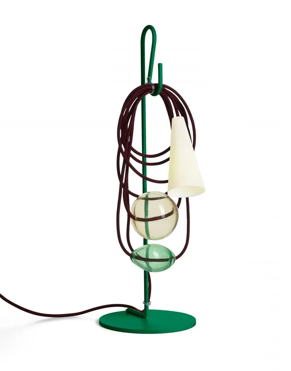 Table Lamp with Cable Design - Green, Mixed