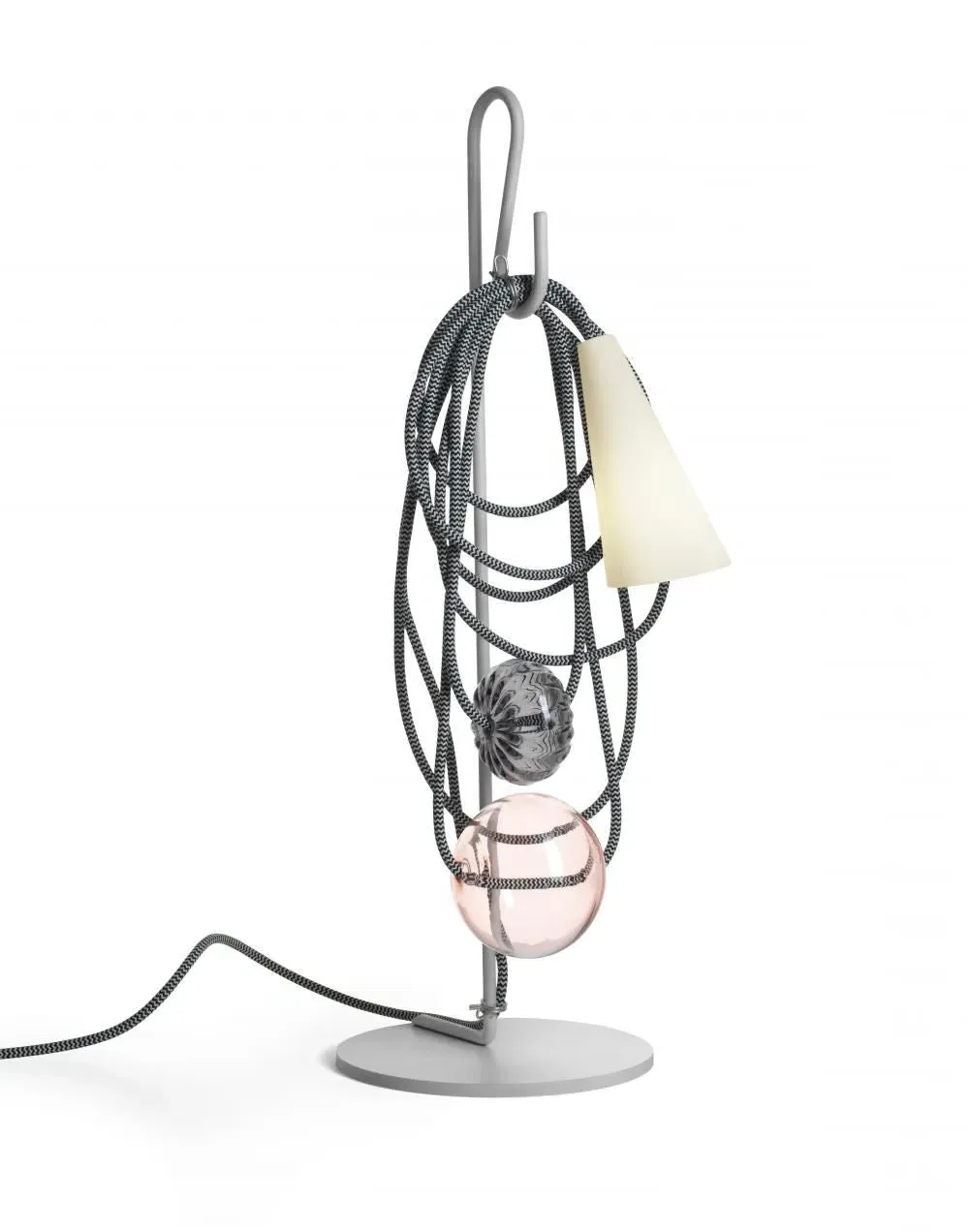 Table Lamp with Cable Design - Red, Mixed