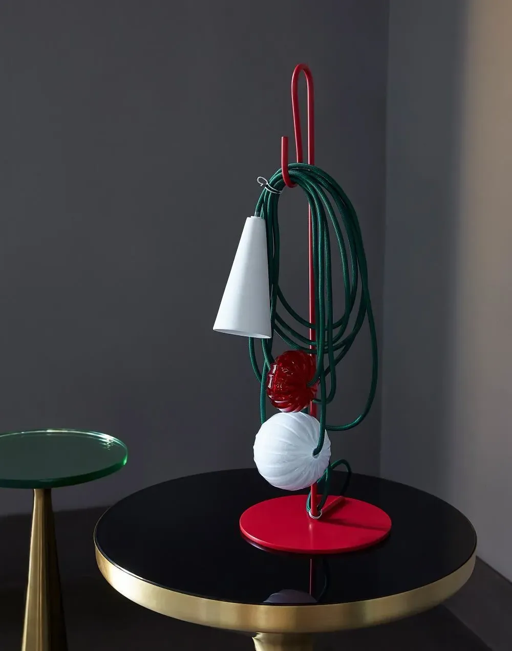 Table Lamp with Cable Design - Red, Mixed