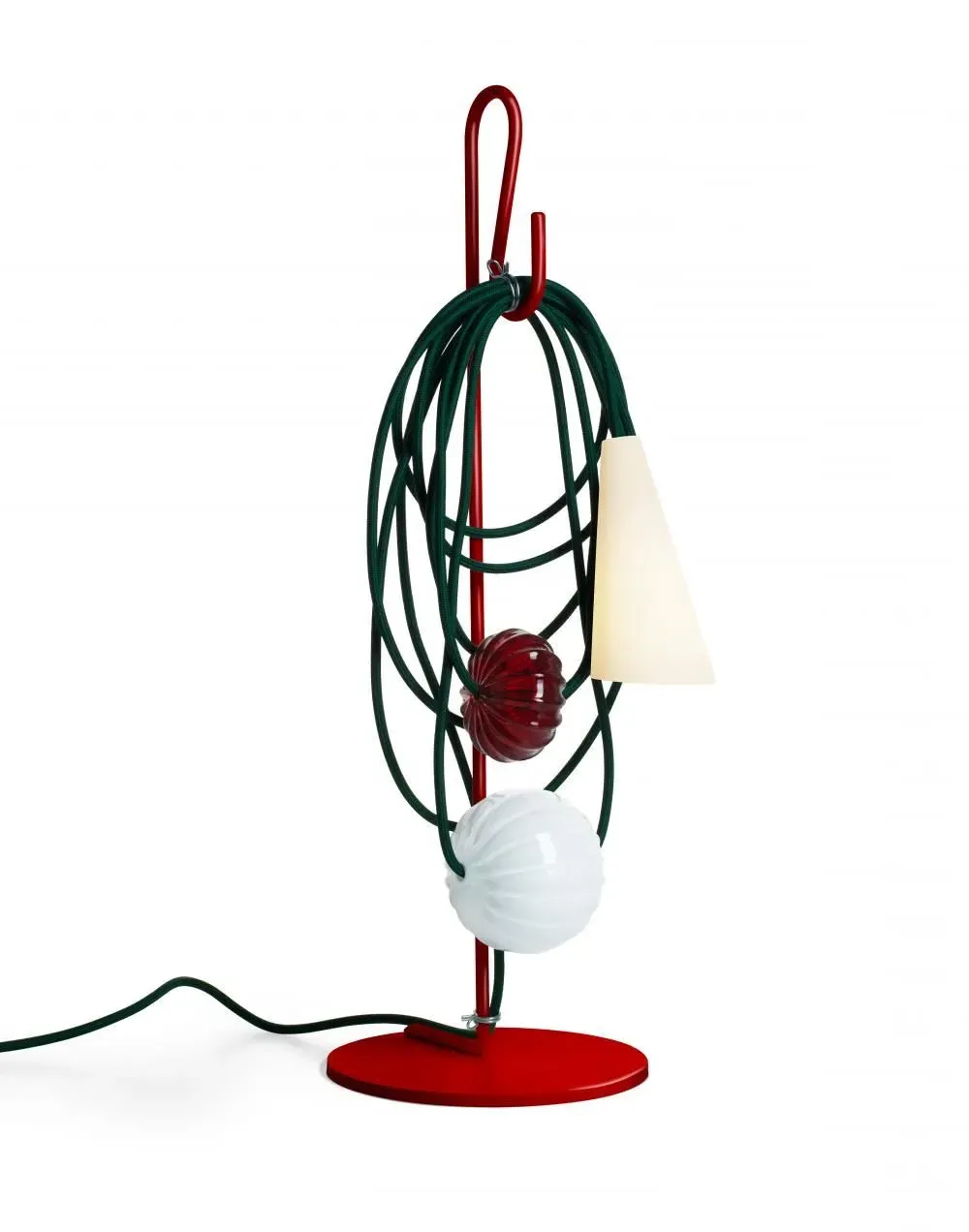 Table Lamp with Cable Design - Red, Mixed