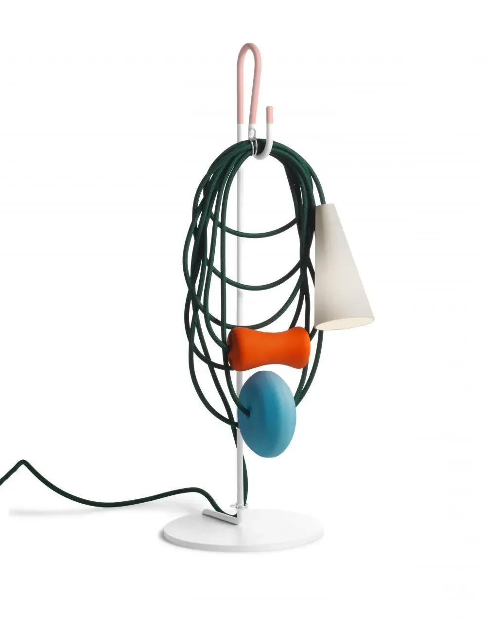 Table Lamp with Cable Design - White, Mixed