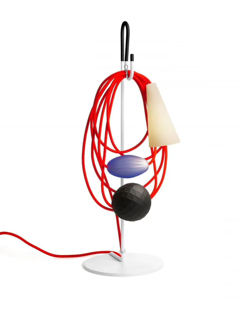 Table Lamp with Cable Design - White, Mixed
