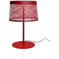 Table Lamp with Woven Shade - Red, Composite