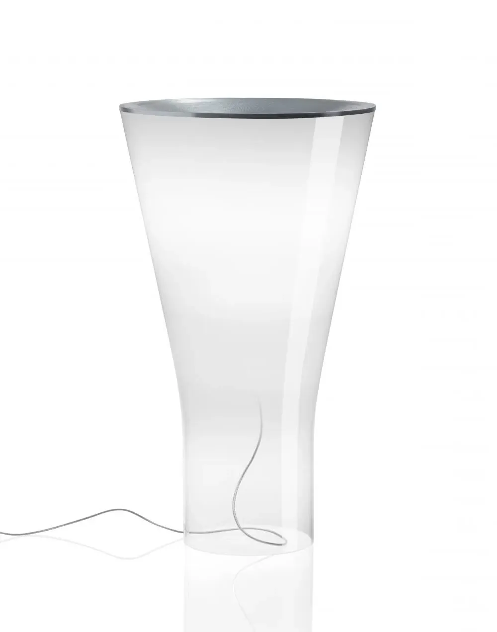Touch Dimmer Table Lamp - White Glass, Aluminium