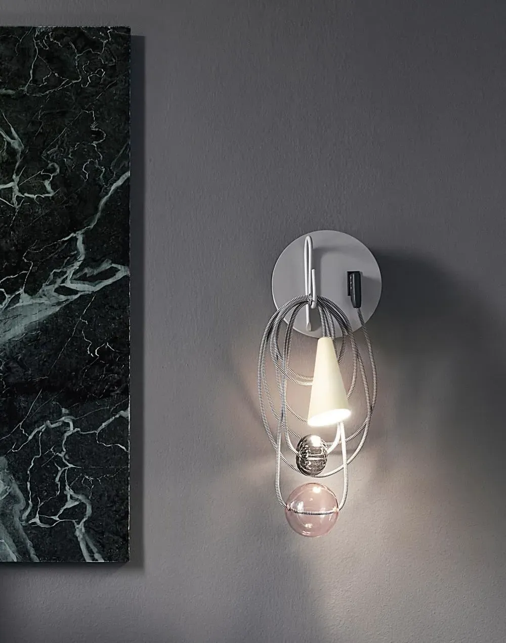 Wall Light with Cable Design - Green, Mixed