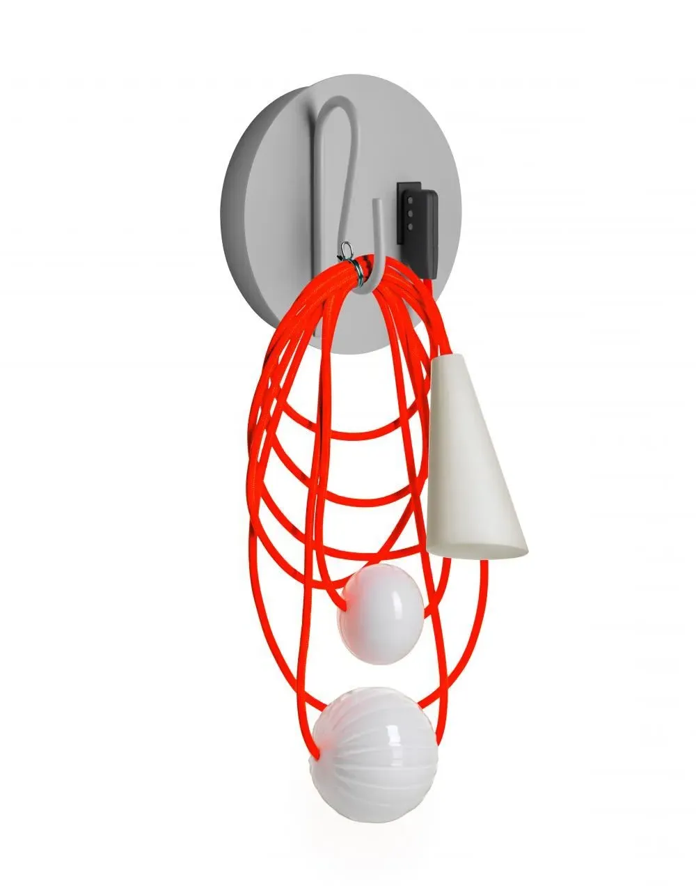 Wall Light with Cable Design - Orange, Mixed