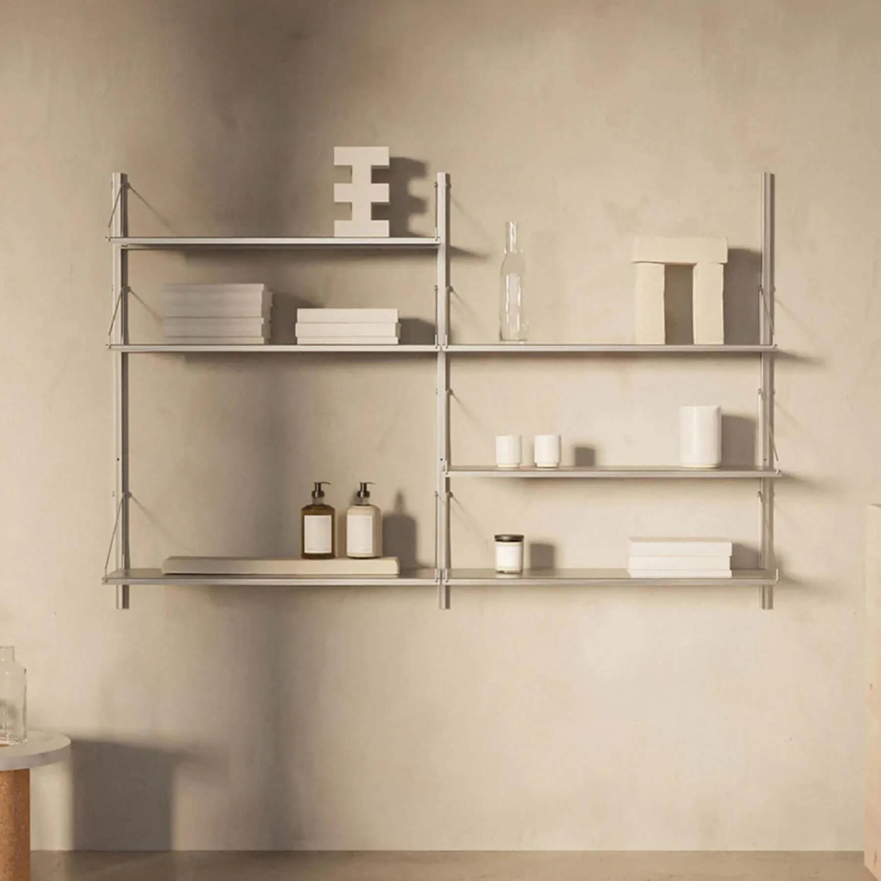 10-Shelf Wall Shelving System - Dark Oak