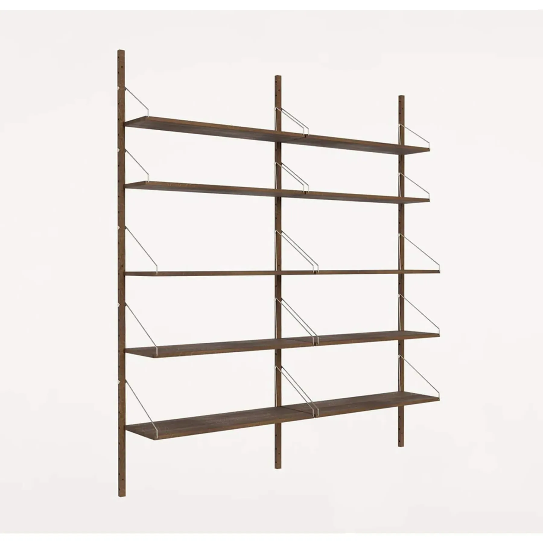 10-Shelf Wall Shelving System - Dark Oak