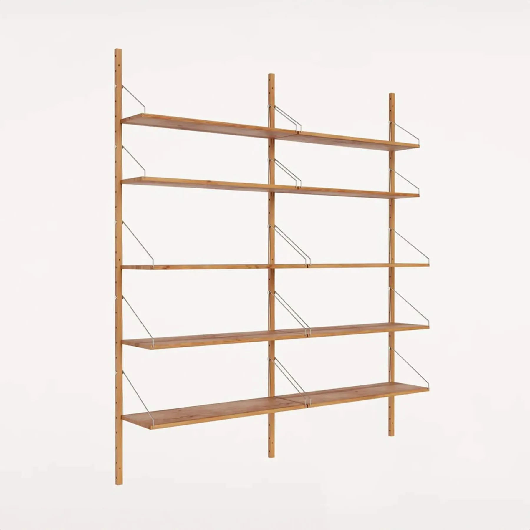 10-Shelf Wall Shelving Unit - Stainless Steel