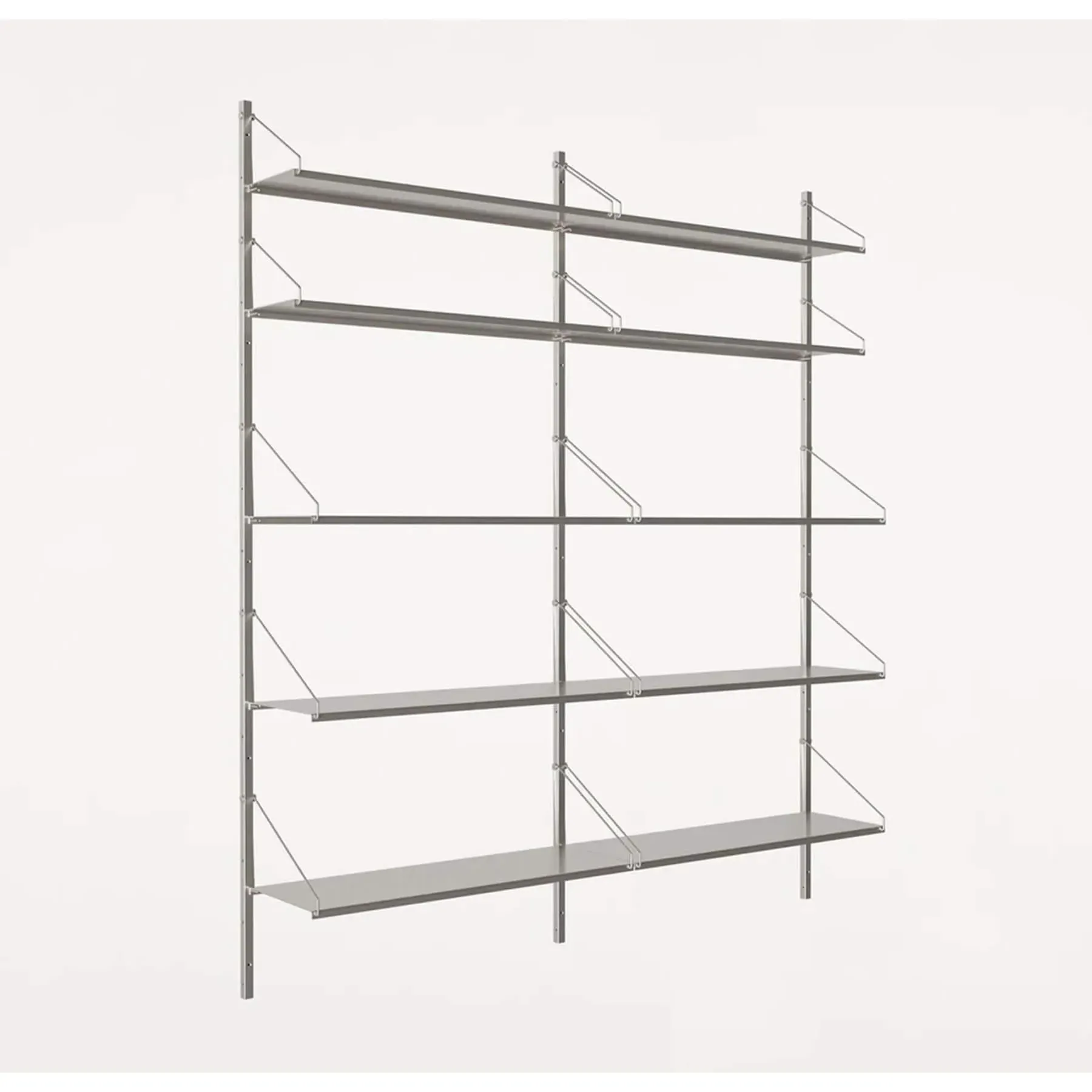 10-Shelf Wall Shelving Unit - Stainless Steel