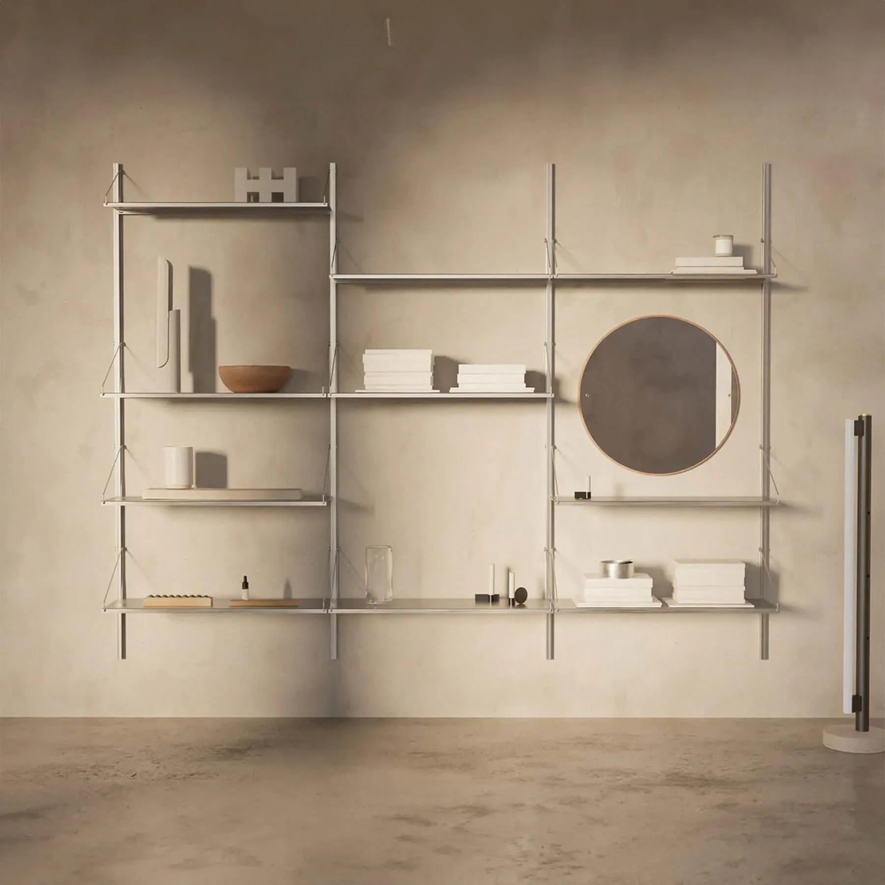 12-Shelf Wall Shelving System - Dark Oak