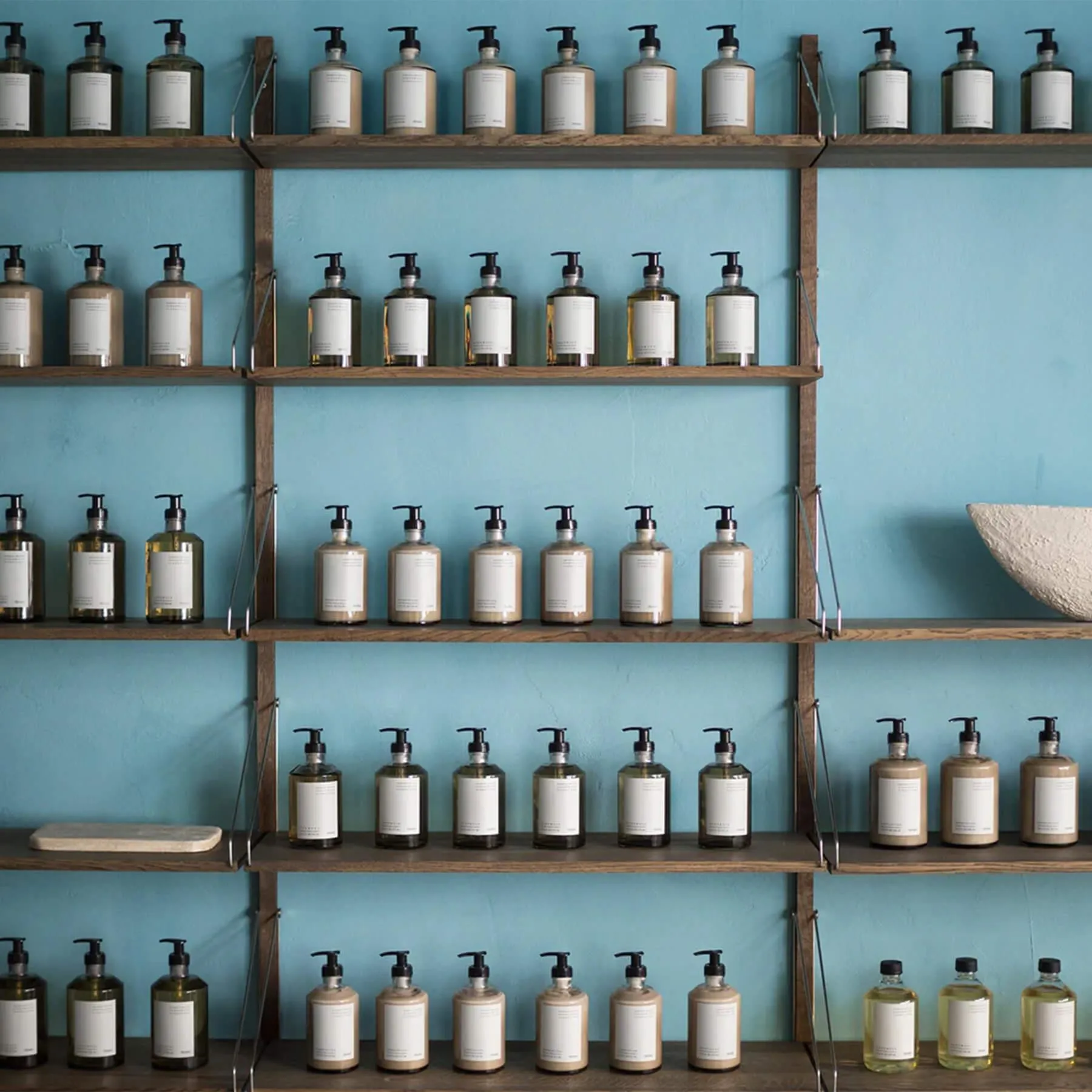 12-Shelf Wall Shelving System - Dark Oak