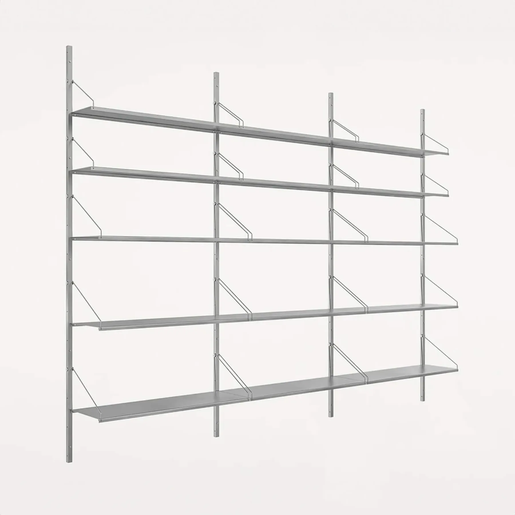 12-Shelf Wall Shelving Unit - Stainless Steel