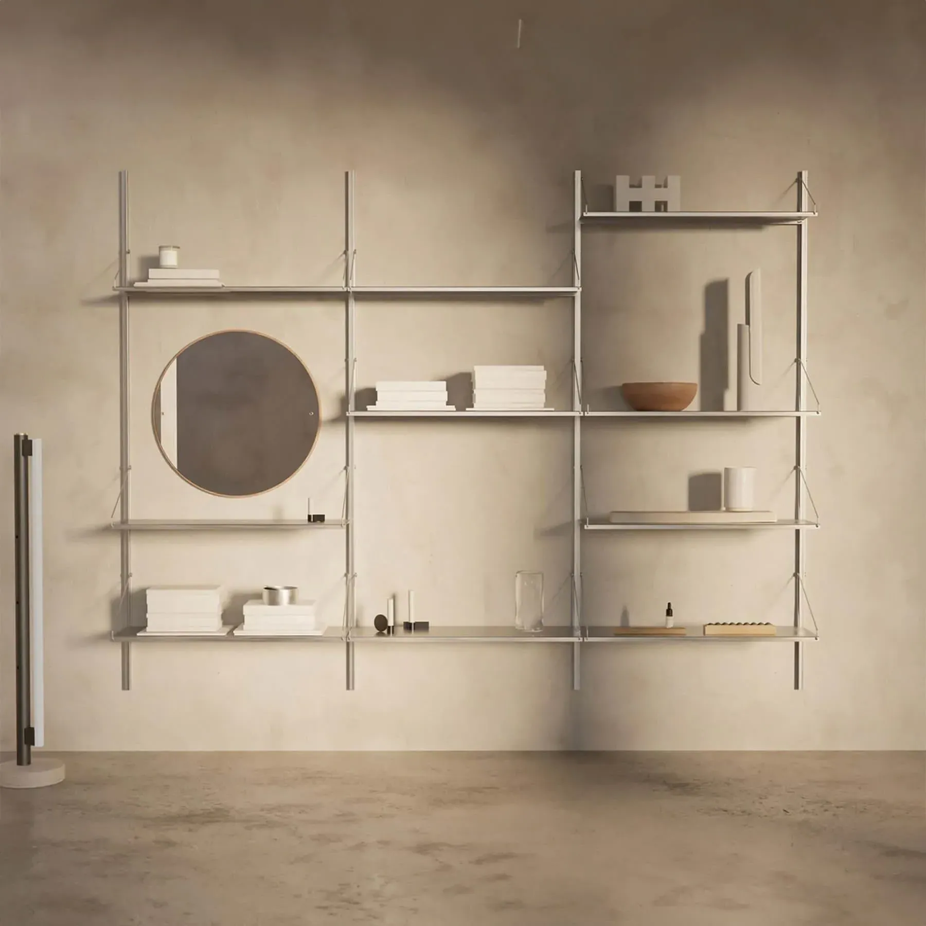 12-Shelf Wall Shelving Unit - Stainless Steel