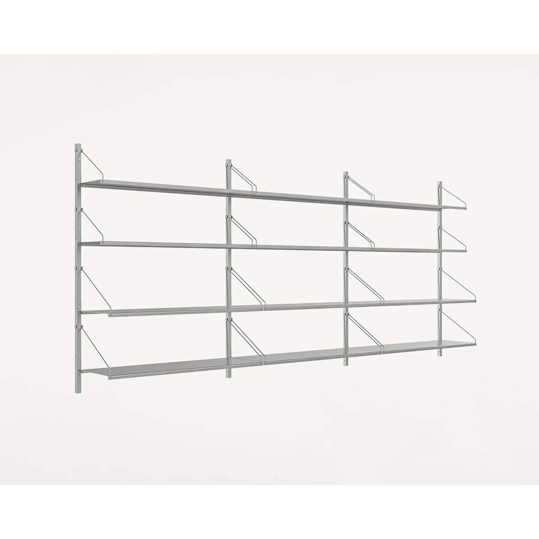 12-Shelf Wall Shelving Unit - Stainless Steel