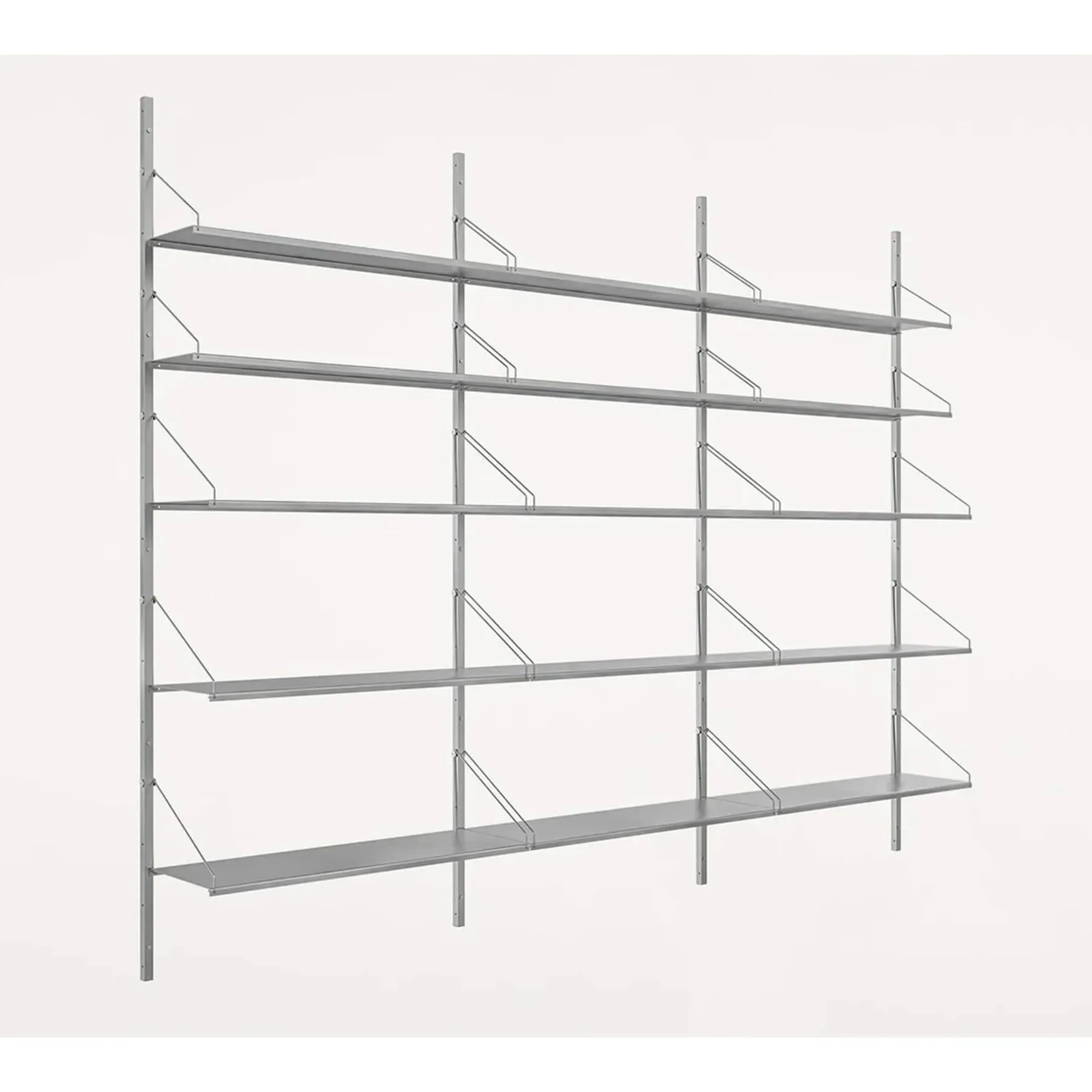 15-Shelf Wall Shelving Unit - Stainless Steel