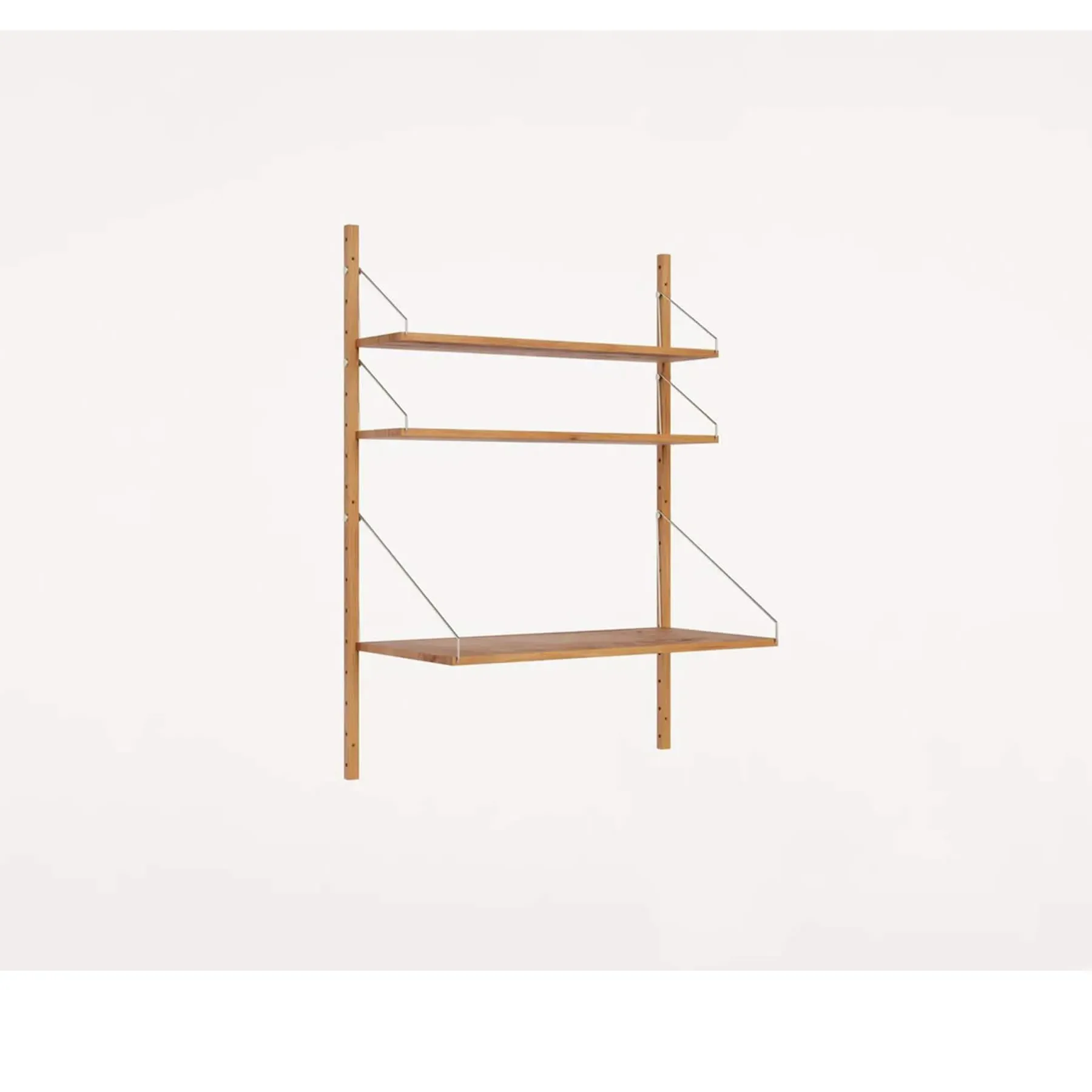 2-Shelf Wall Desk System - Natural Oak