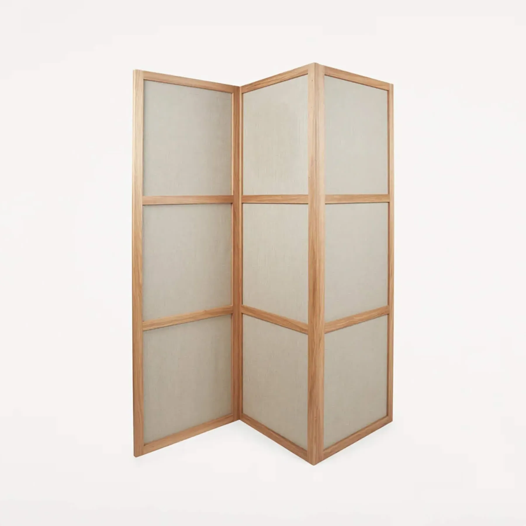 3-Panel Room Divider - Natural, Oak Canvas