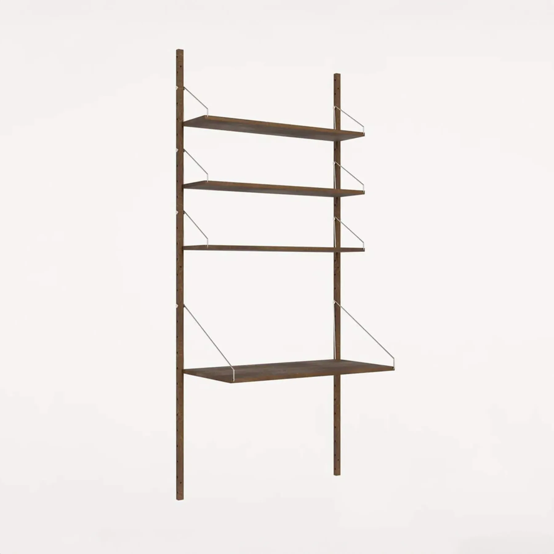 3-Shelf Desk Shelving System - Dark Oak