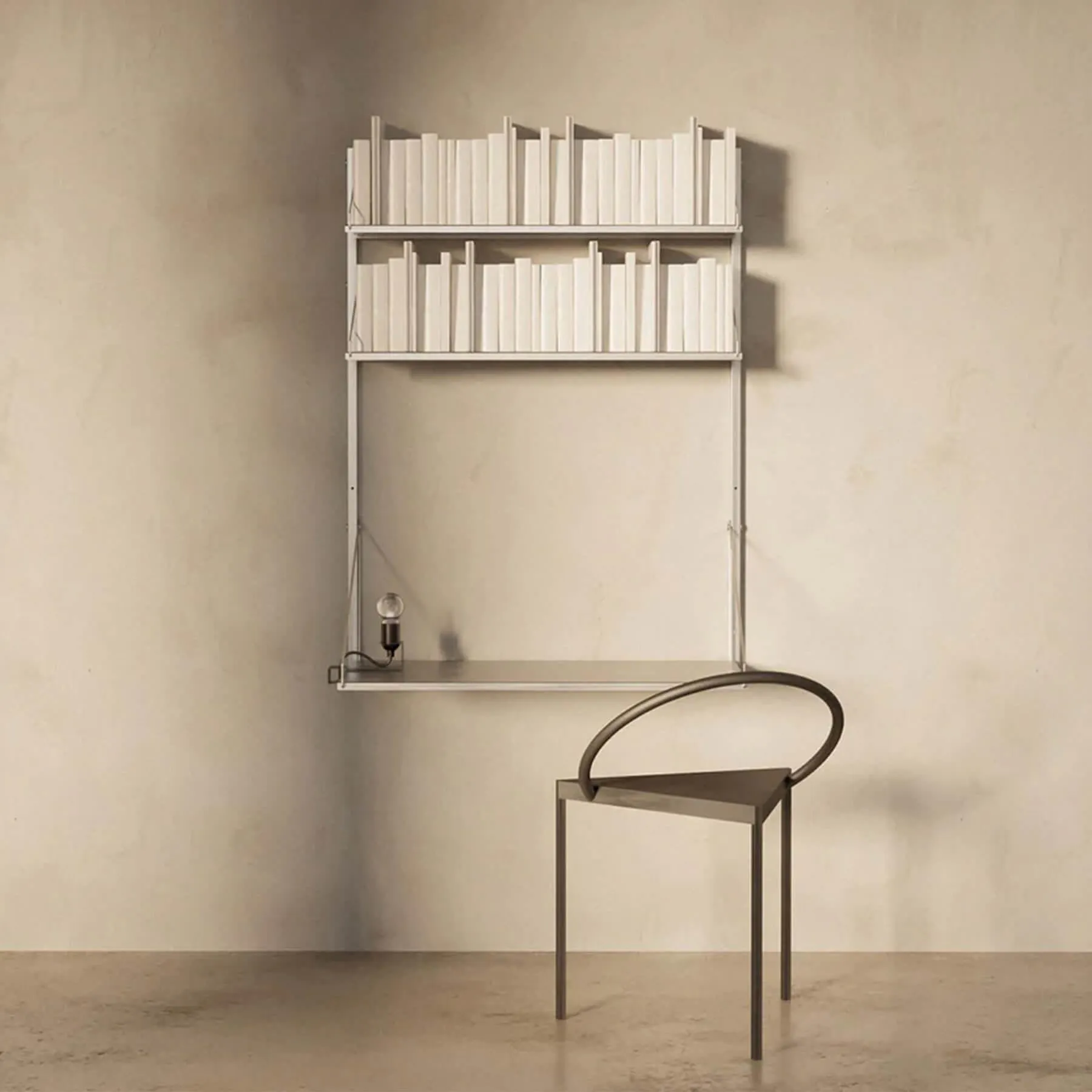 3-Shelf Desk Shelving System - Dark Oak