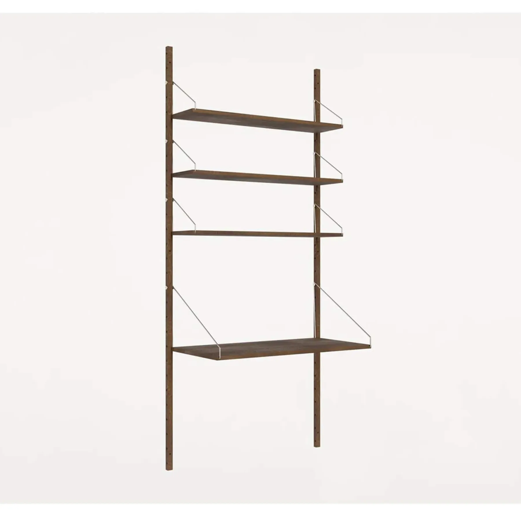 3-Shelf Desk Shelving System - Dark Oak