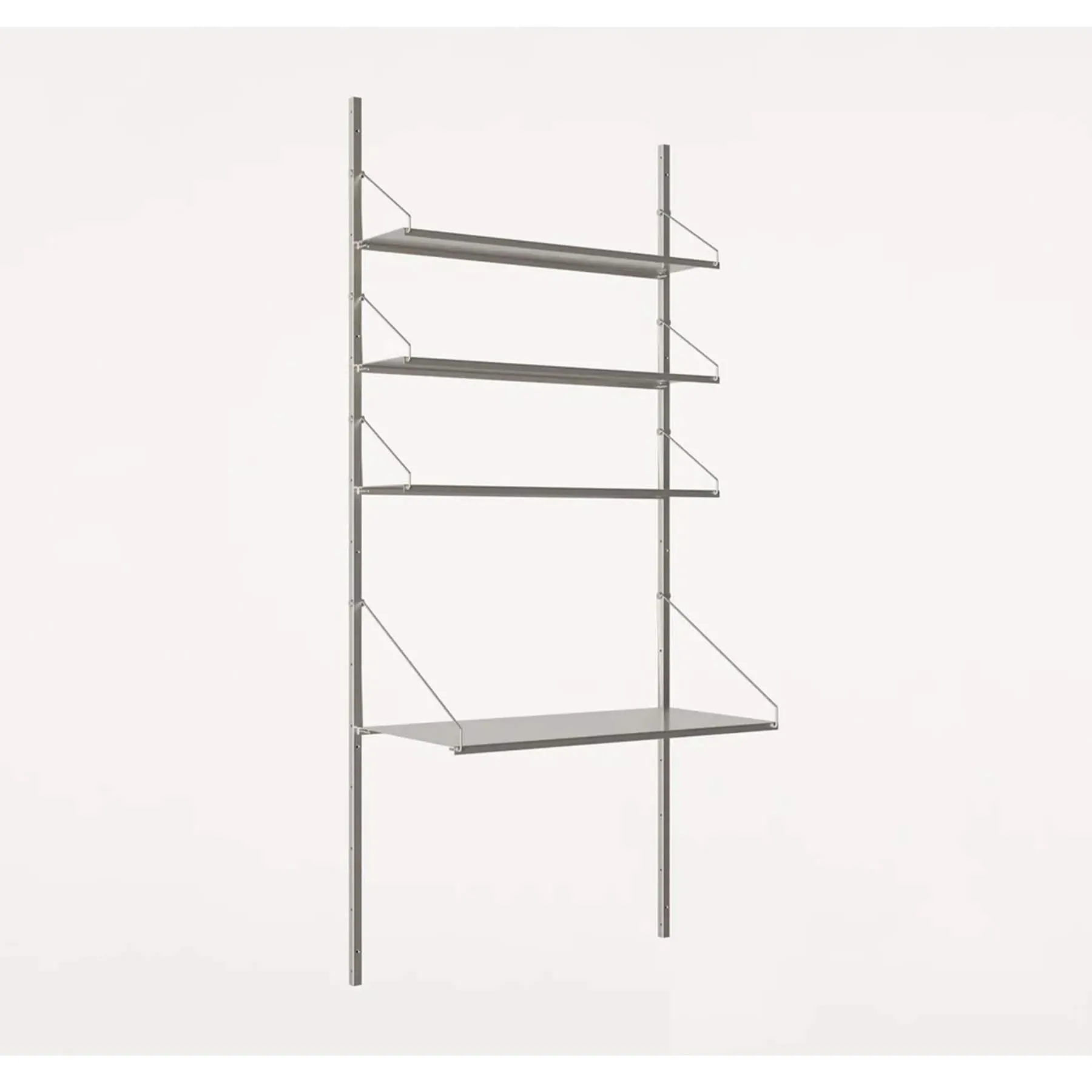 3-Shelf Desk Shelving Unit - Stainless Steel
