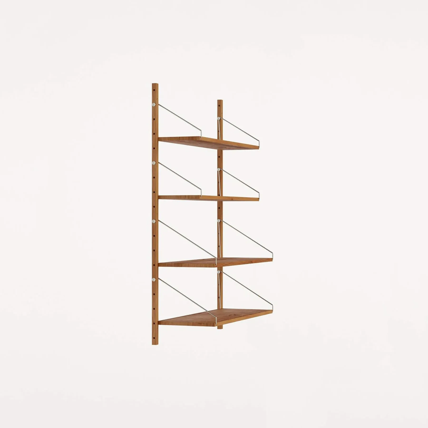 4-Shelf Wall Shelving System - Natural Oak image