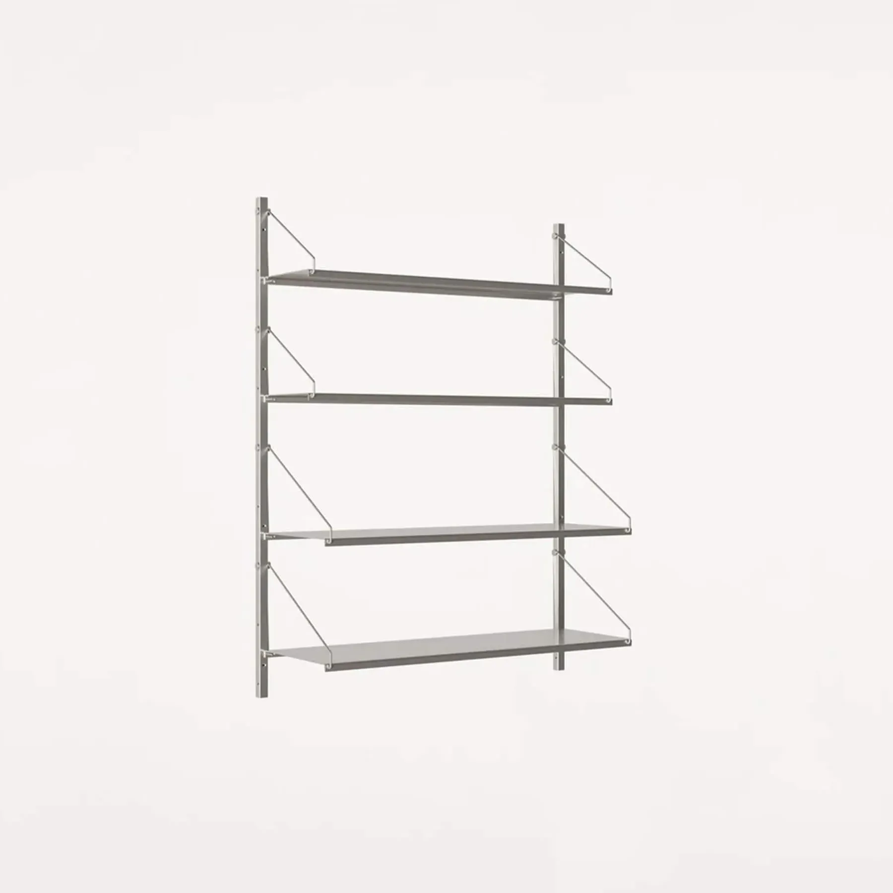 4-Shelf Wall Shelving Unit - Stainless Steel