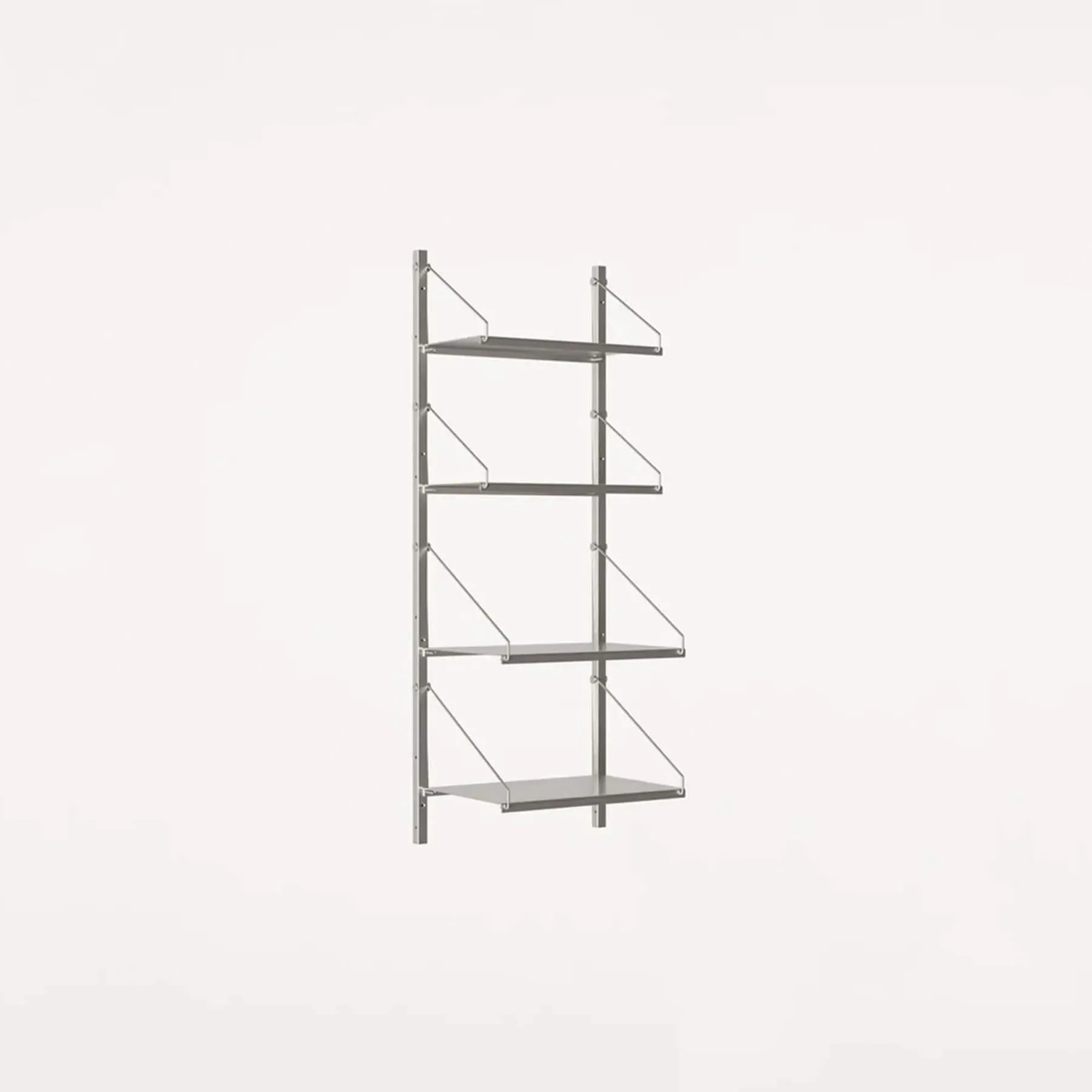4-Shelf Wall Shelving Unit - Stainless Steel image