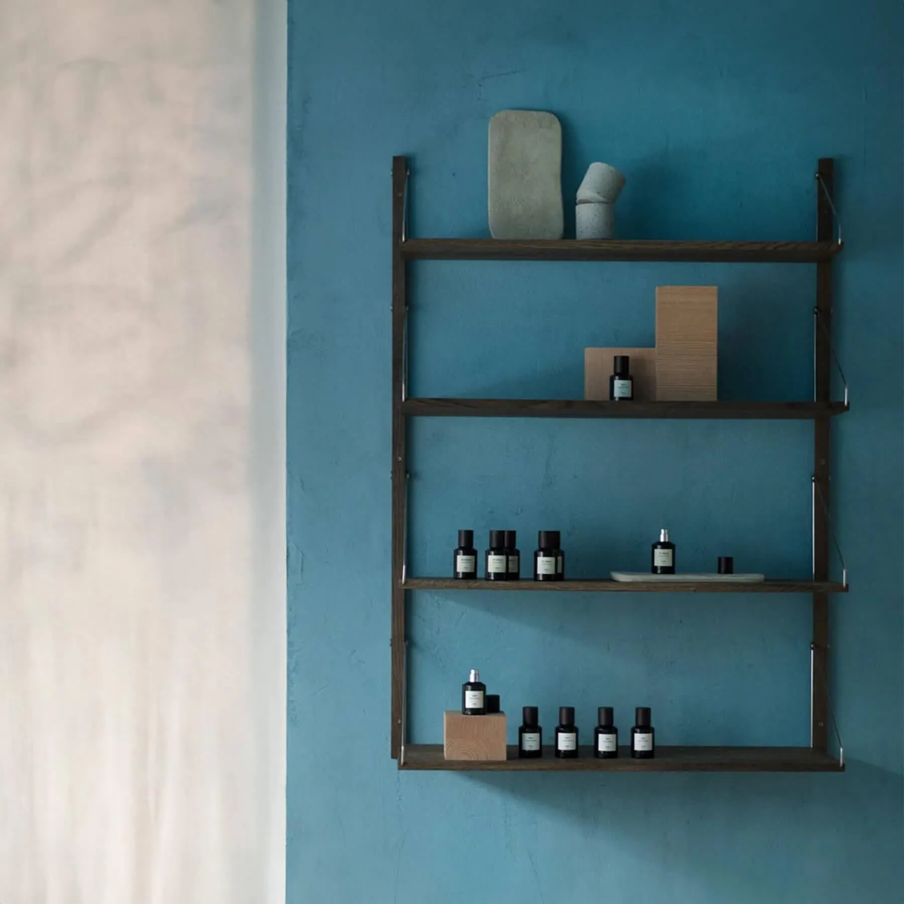 5-Shelf Wall Shelving System - Natural Oak