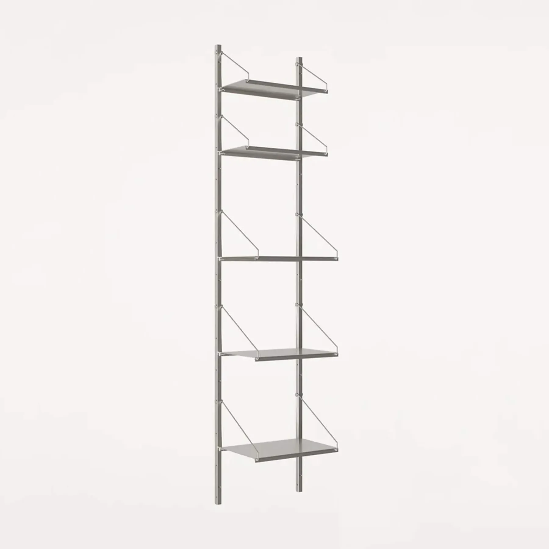 5-Shelf Wall Shelving Unit - Stainless Steel