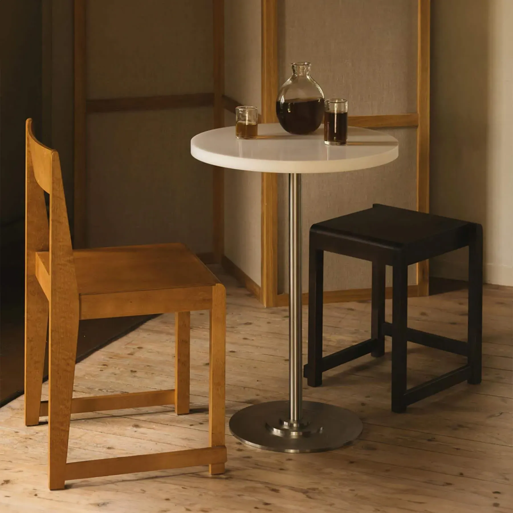 57 Small Round Table - Yellow, Limestone