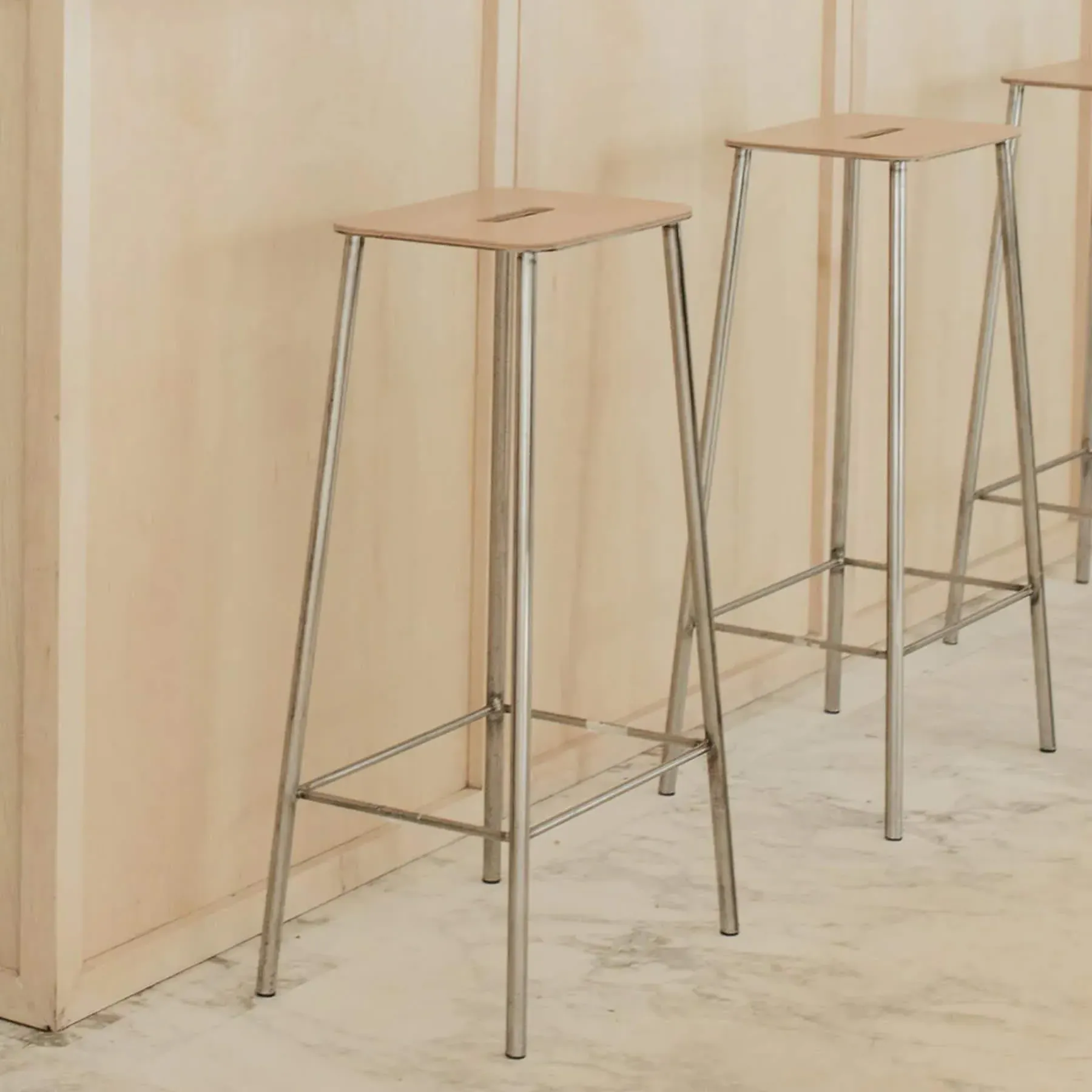 Adam Bar Stool 76cm - Natural, Leather