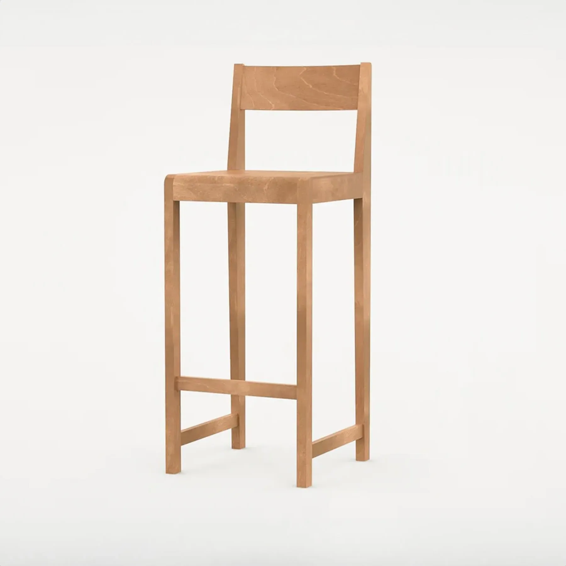 Bar Stool with Geometric Design - Dark Brown, Birch