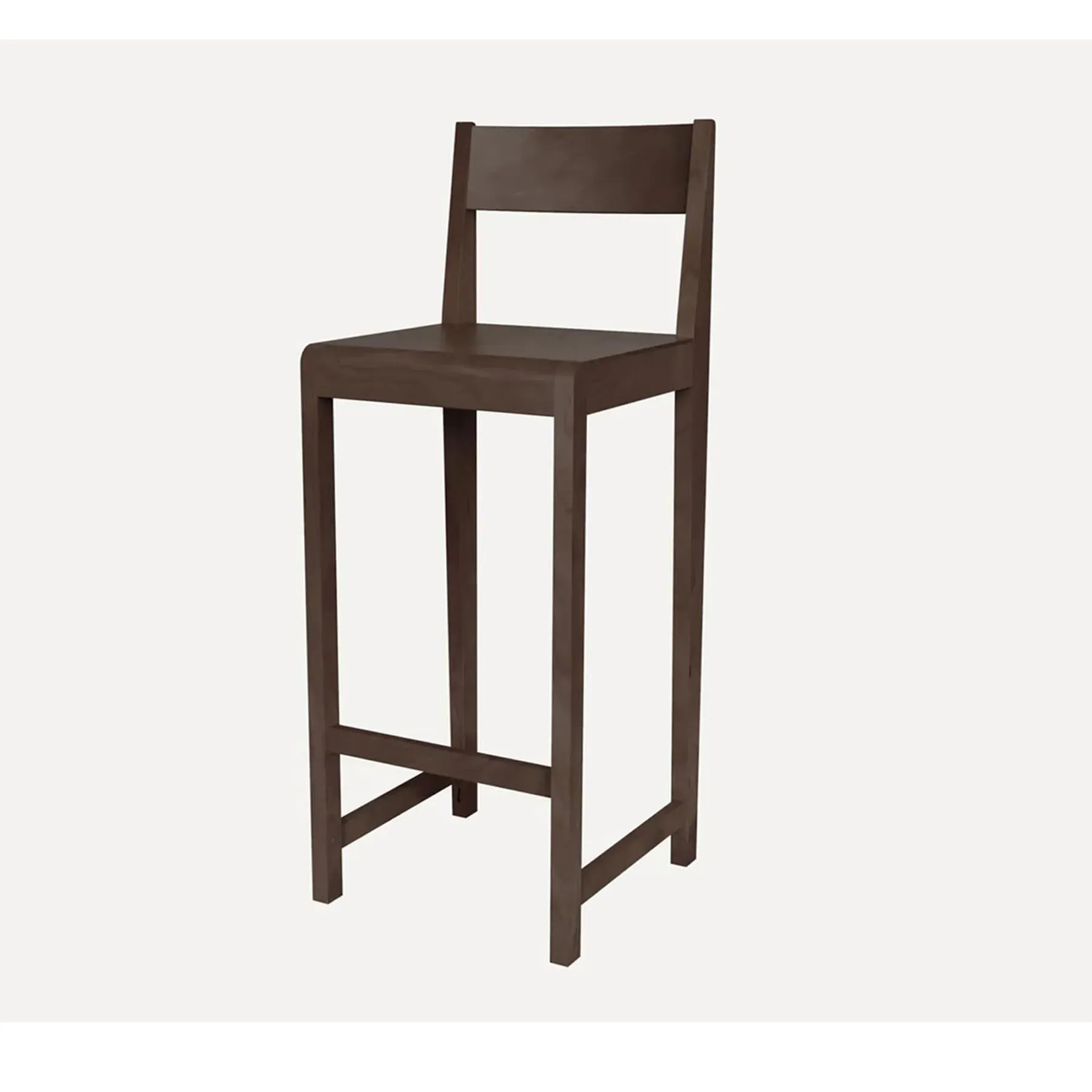 Bar Stool with Geometric Design - Dark Brown, Birch