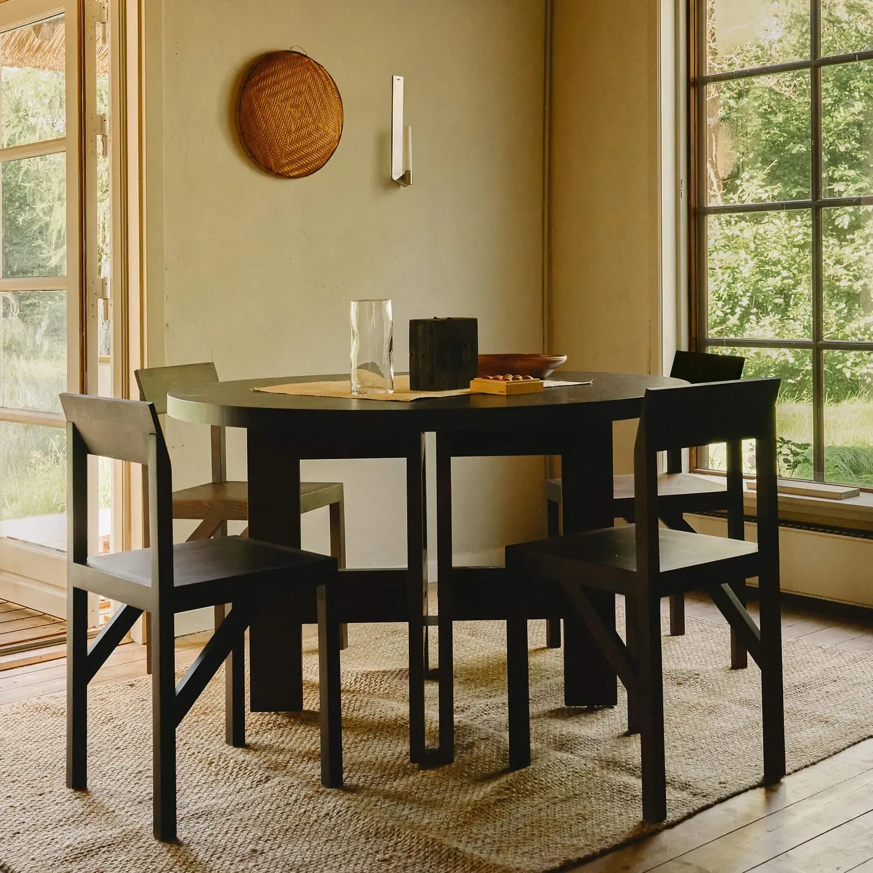 Bracket Dining Chair - Dark Brown, Pine Wood