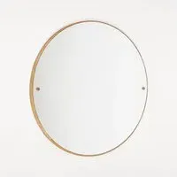 Circle Mirror Large 75cm - Oak, Brass