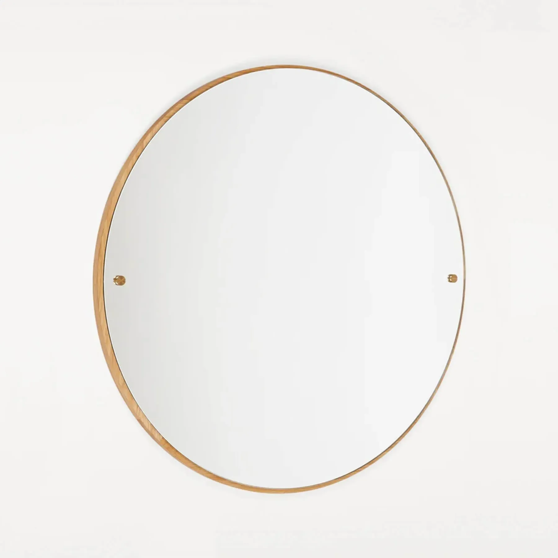 Circle Mirror Medium 60cm - Oak, Brass