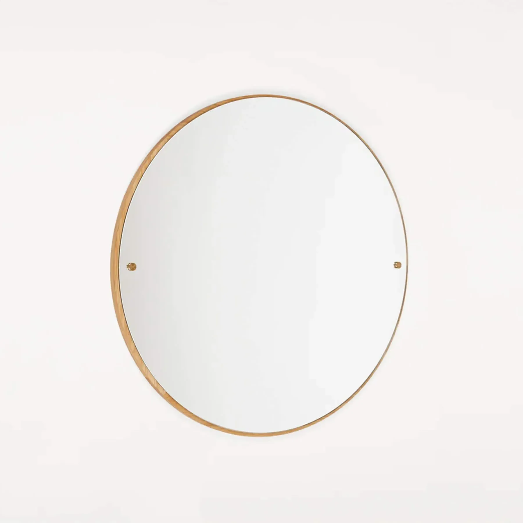 Circle Mirror Medium 60cm - Oak, Brass