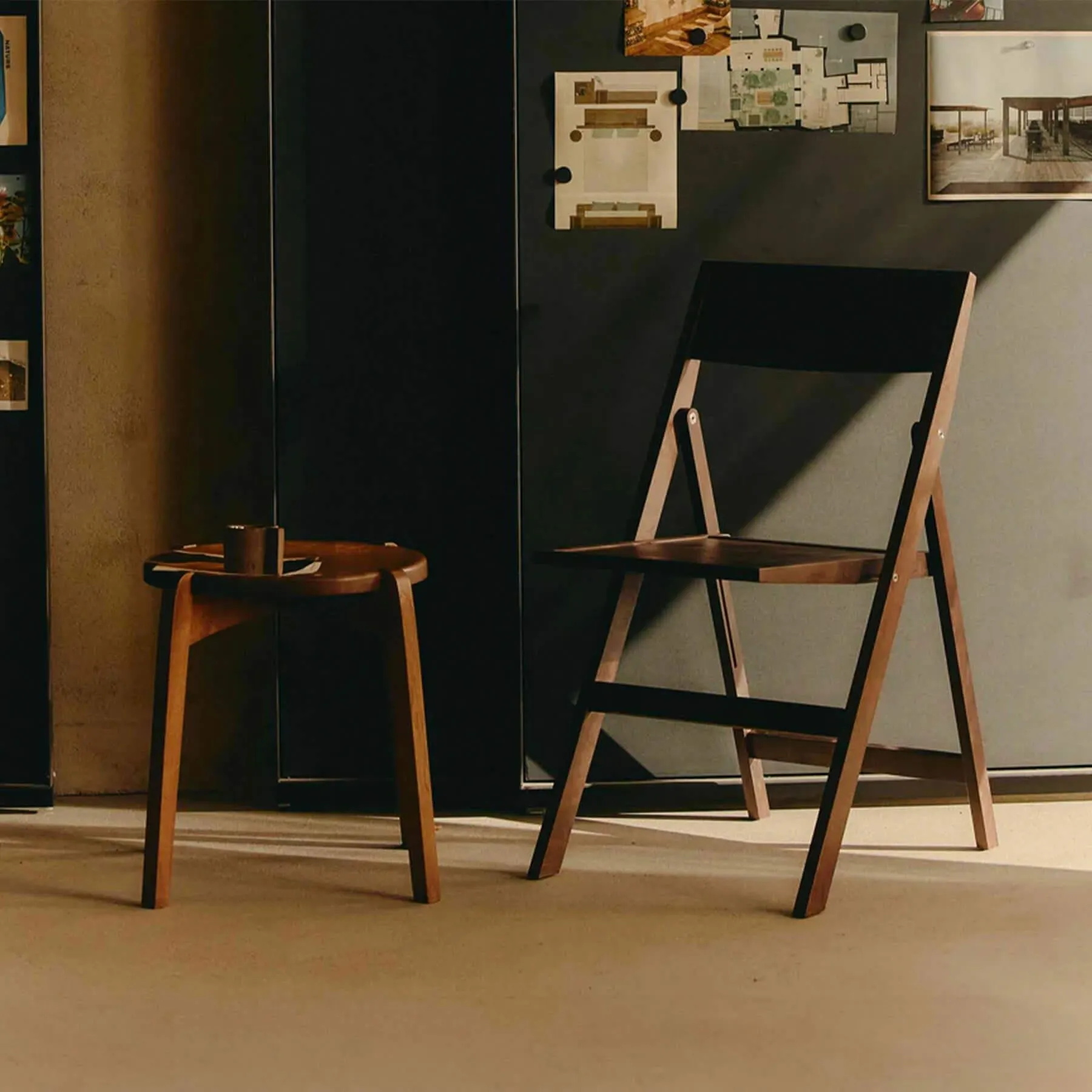 Folding Chair with Storage - Natural, Wood