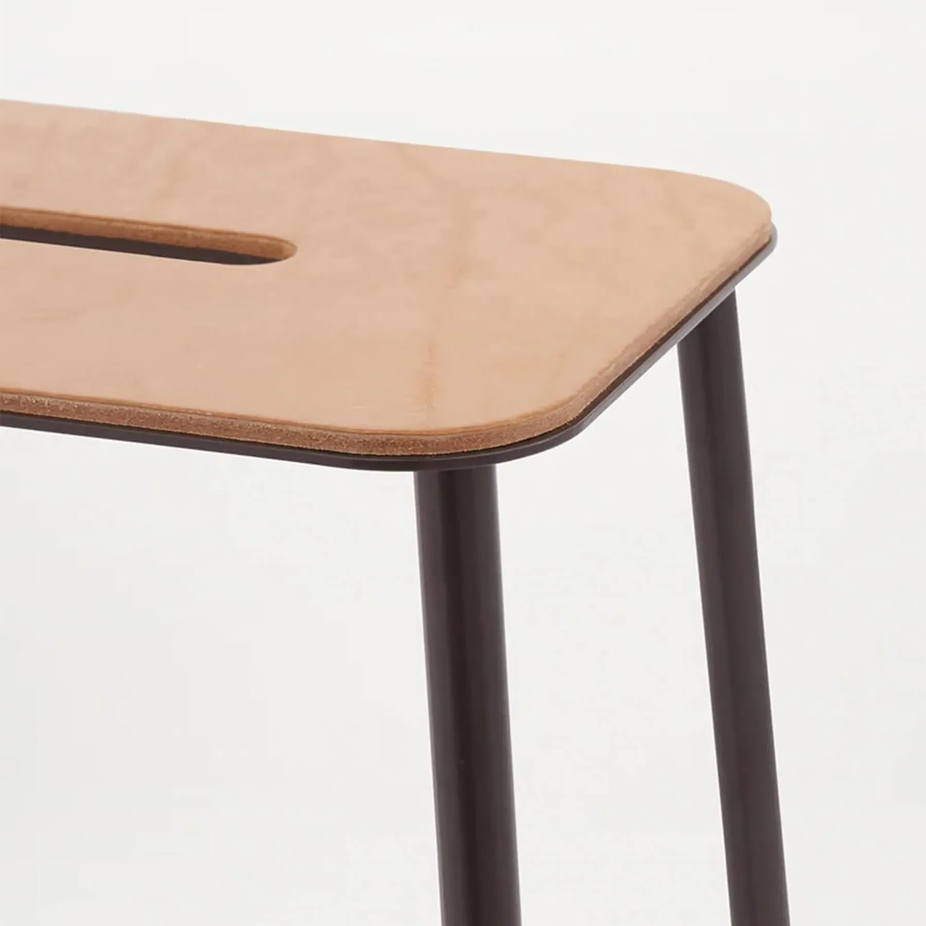 Industrial Stool with Black Legs - Oak, Steel