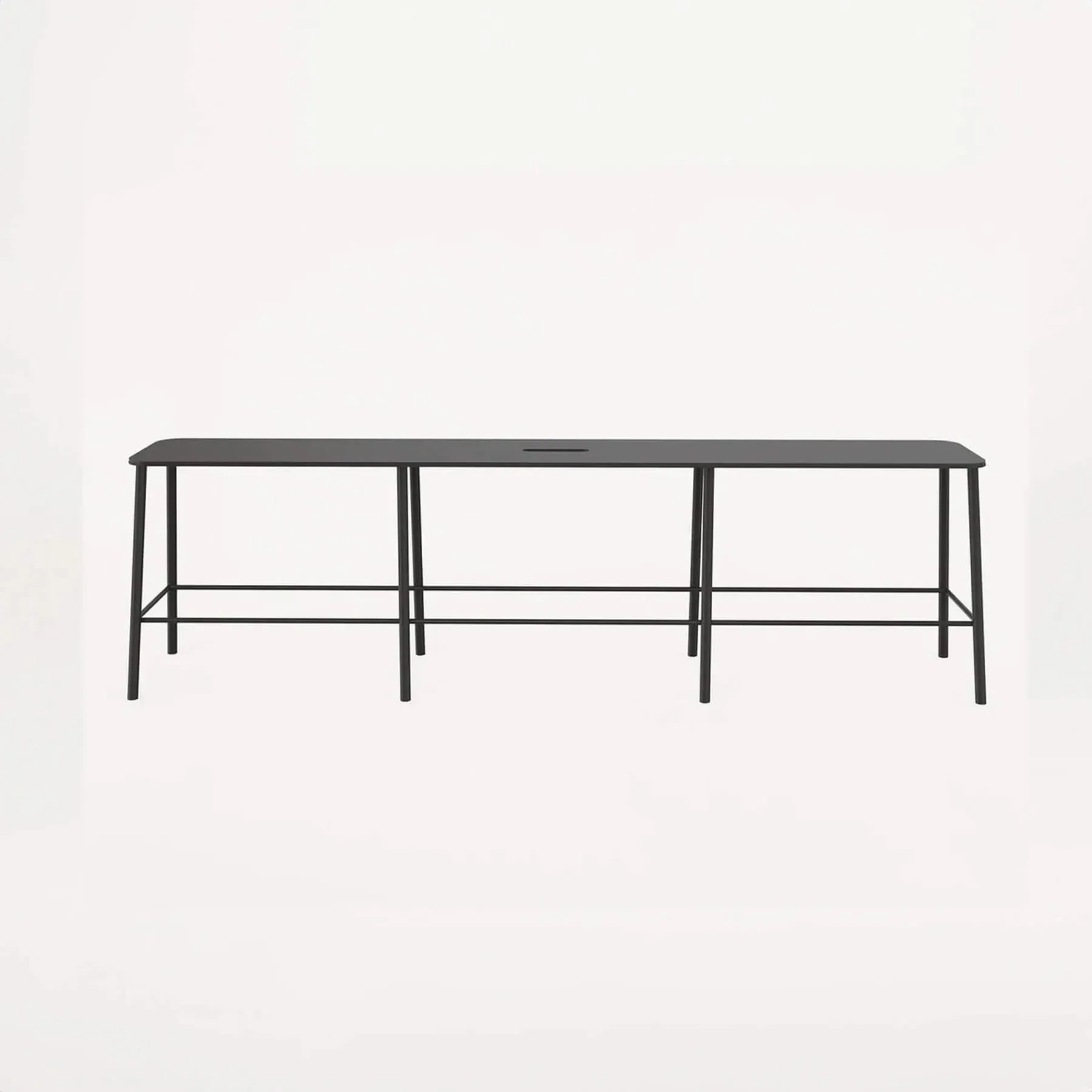 Large Bench with Handle - Black, Steel & Wood