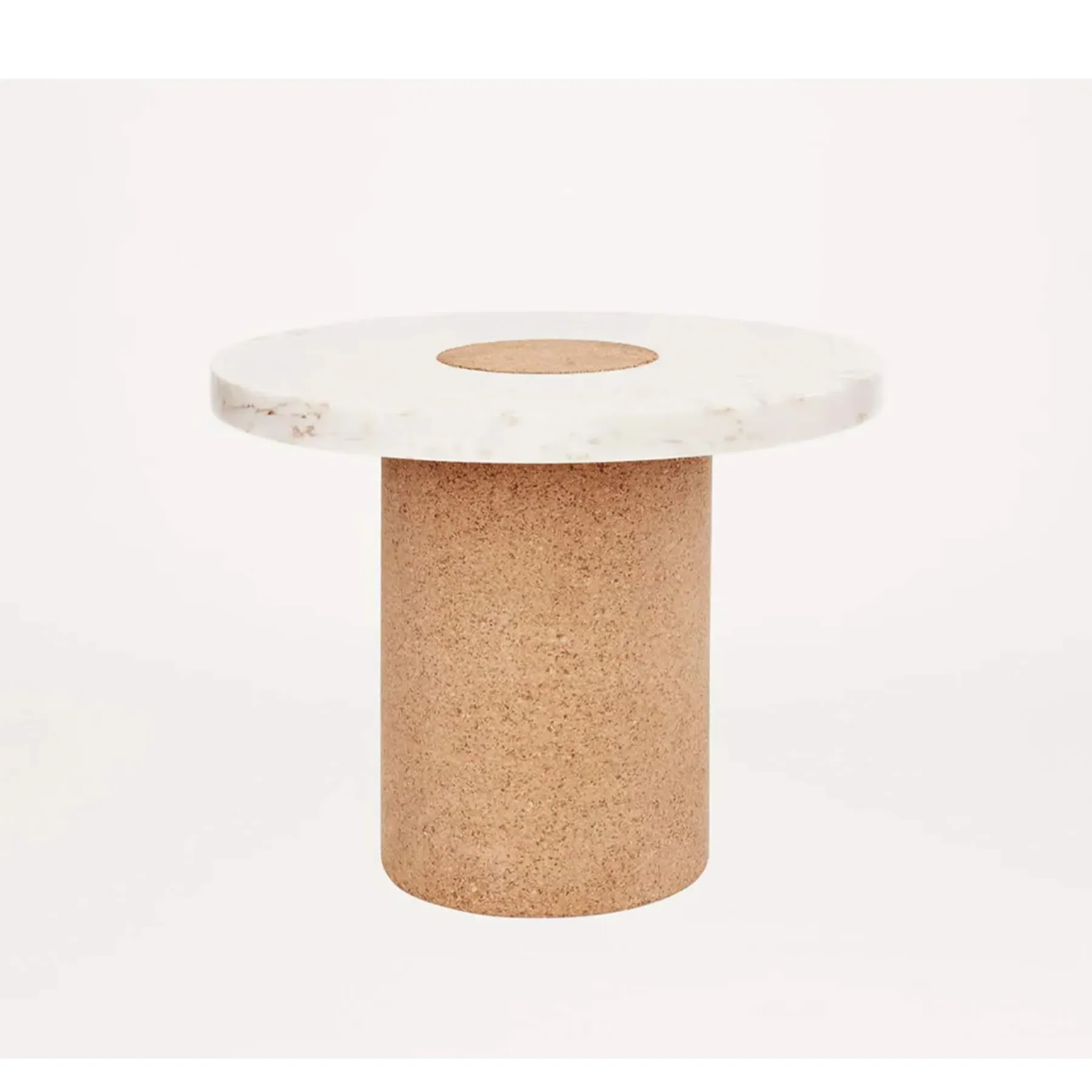 Large Coffee Table with Cork Base - White, Marble