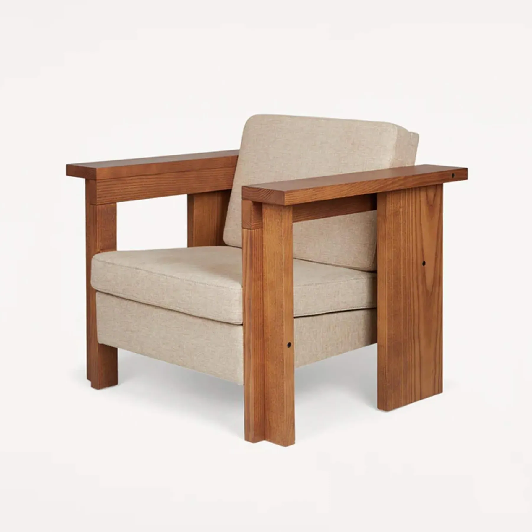 Lounge Chair with Textile Upholstery - Ash Wood image