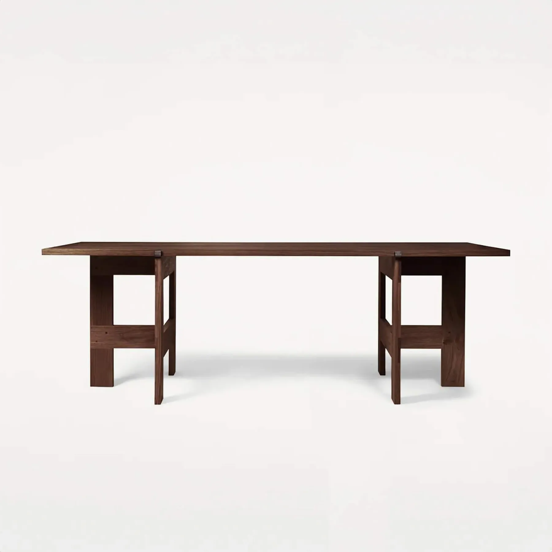 Rectangular Dining Table with Planks - Dark Oak image