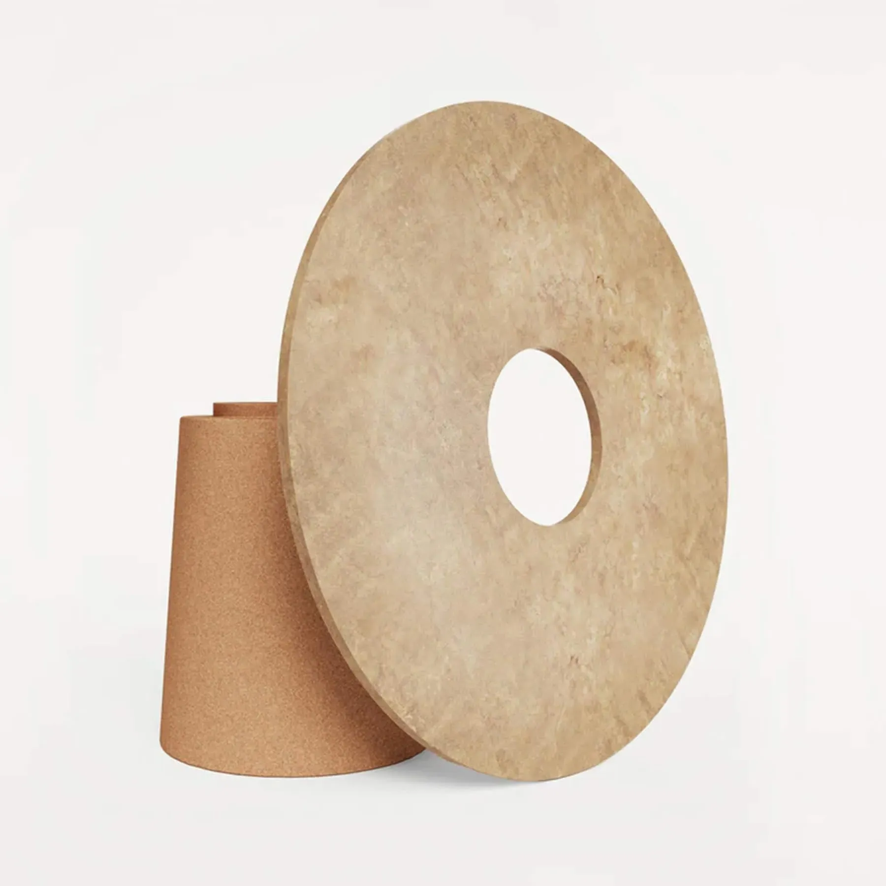 Round Dining Table - White, Marble