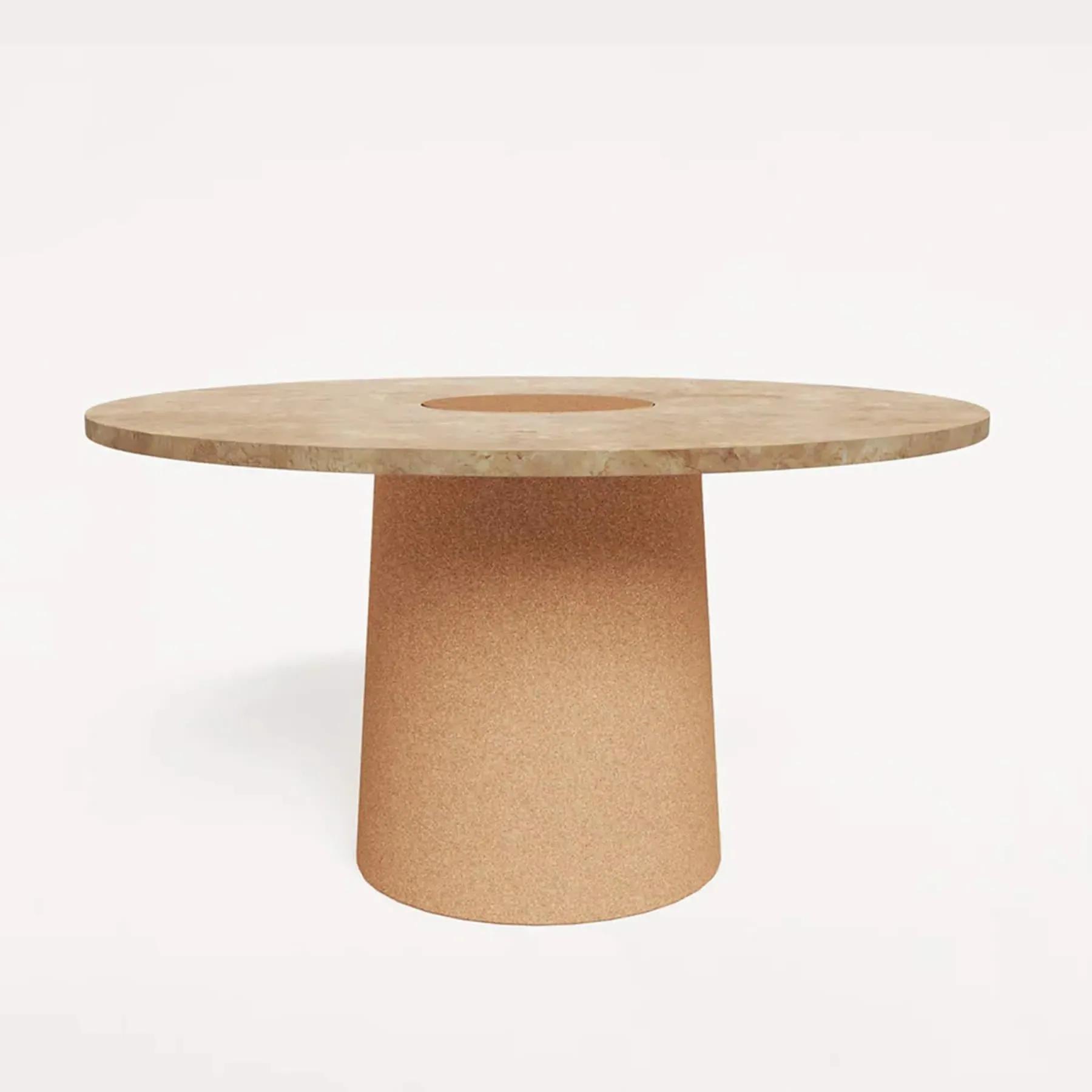 Round Dining Table - Yellow, Limestone