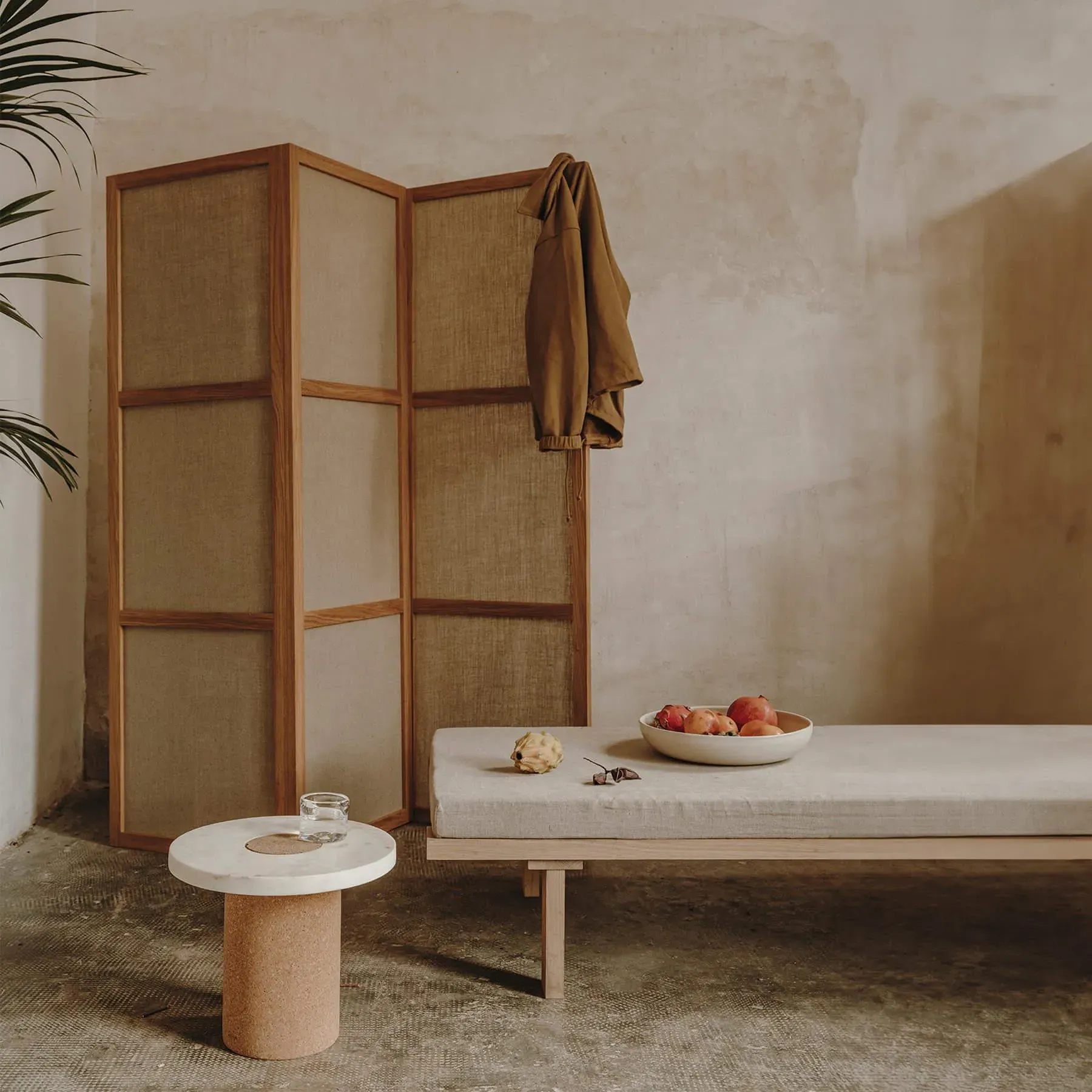 Single Panel Room Divider - Natural, Oak Canvas